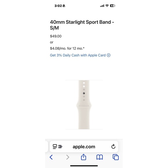 NEW Genuine Apple Watch Band Series 40mm Sport Band - Starlight 2024 Sealed - Picture 9 of 9